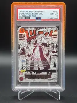 One Piece OP09-020 R Card PSA 10 'Come On!! We'll Fight You!!' English - Image 1