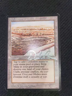 LP Antiquities Strip Mine Signed Daniel Gelon MtG even horizon - Image 1