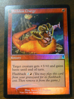 MTG FOIL Odyssey Red Common Reckless Charge Near Mint Cond - Image 1
