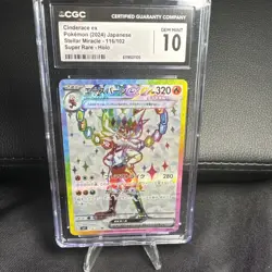 CGC 10 Cinderace ex 157/142 2024 Stellar Crown Holo Gem Mint Graded Pokemon - Image 1