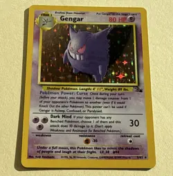 Pokemon TCG Fossil Gengar 5/62 Holo Rare Stage 2 Unlimited English 80HP 1999 - Image 1