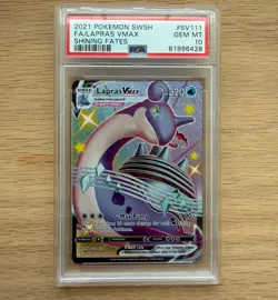Fa/Lapras Vmax Shining Fates Pokemon Sword & Shield Shining Fates SV111 PSA 10 - Image 1