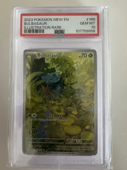 2023 POKEMON MEW EN 151 ILLUSTRATION RARE #166 BULBASAUR PSA 10 - Image 1