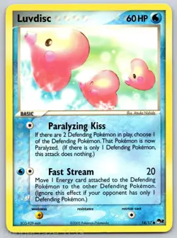 Luvdisc 14/17 Common POP Series 2 Pokemon NM - Image 1