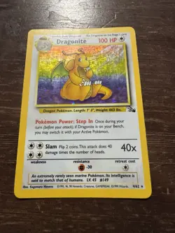 Dragonite Holo 4/62 Fossil Set Vintage Pokemon Card WOTC MP - Image 1