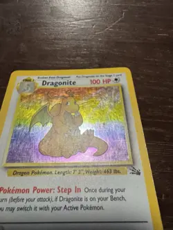 Dragonite Holo 4/62 Fossil Set Vintage Pokemon Card WOTC MP - Image 2