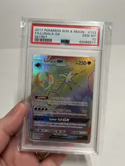 Pokemon PSA 10 Lunala GX 141/149 Sun & Moon Base Set English Card - Image 1