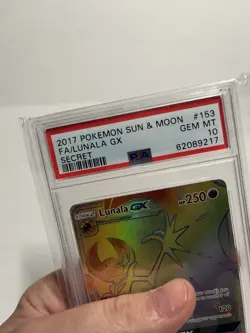 Pokemon PSA 10 Lunala GX 141/149 Sun & Moon Base Set English Card - Image 4