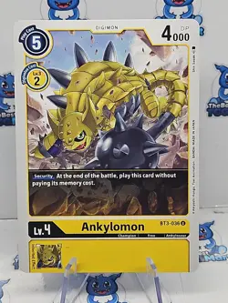 Digimon Card Game Ankylomon BT3-036 U NM - Image 1