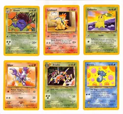 6 Card Pokemon Neo Genesis Lot - Gloom Cyndaquil Chikorita Gilgar Arados Horsea - Image 1