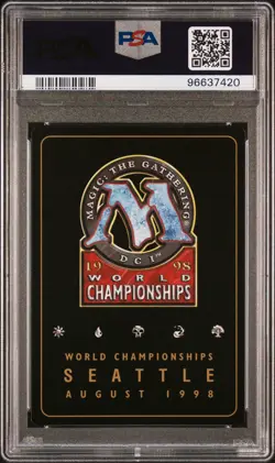 1998 MTG WORLD CHAMP DECKS BEN RUBIN HAMMER OF BOGARDAN PSA 9 - Image 2