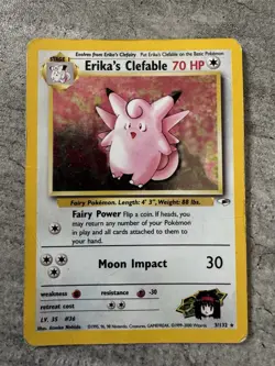 Pokemon Card WoTC Erika’s Clefable Gym Challenge Holo 3/132 - MP - Image 1
