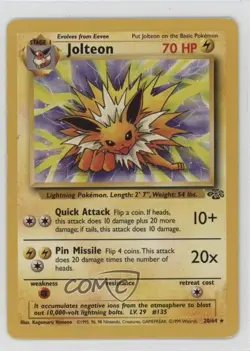Jolteon Pokemon Jungle #20 1999 - Image 1
