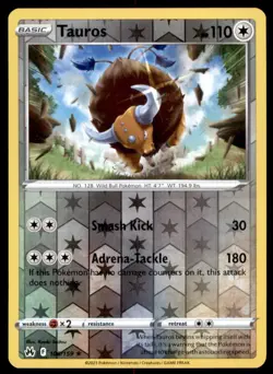 Tauros 106/159 Rare Crown Zenith Pokemon Reverse Holo Near Mint - Image 1