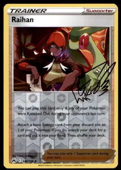 Raihan 140/159 Holo Rare Crown Zenith Pokemon Reverse Holo Near Mint - Image 1