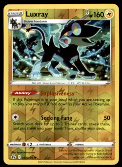 Luxray 044/159 Rare Crown Zenith Pokemon Reverse Holo Near Mint - Image 1