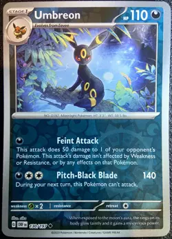 Umbreon 130/197 Obsidian Flames Pokemon Reverse Holo 2023 - Image 1