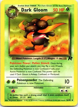 Dark Gloom 36/82 Uncommon Team Rocket Pokemon WOTC Unlimited Lightly Played - Image 1