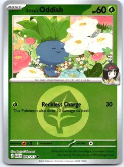 Erika's Oddish (Energy) 001/217 Holo Ascended Heroes Pokemon Reverse Holo NM - Image 1