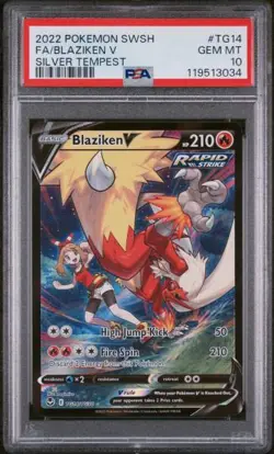 2022 FA/BLAZIKEN V POKEMON SWORD & SHIELD SILVER TEMPEST SILVER TEMPEST #TG14 - Image 1