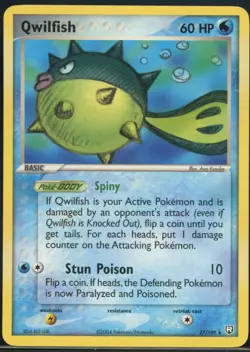 Qwilfish 27/109 Rare Team Rocket Returns Pokemon NM - Image 2