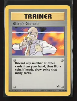 Blaine's Gamble 121/132 Common Gym Heroes Pokemon LP - Image 2