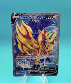 💎🔥Pokemon Zamazenta V Full Art 163/172 Brilliant Stars NM Holo Card🟡🔴 - Image 2