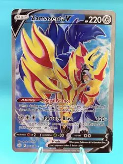 💎🔥Pokemon Zamazenta V Full Art 163/172 Brilliant Stars NM Holo Card🟡🔴 - Image 3