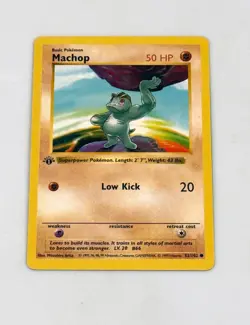 1st Edition Machop Pokemon Card 1999 Base Set Wizards of the Coast - Image 1