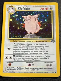 Clefable 1/64 Pokemon TCG Jungle Holo Foil Rare Card Lightly Played LP- - Image 1