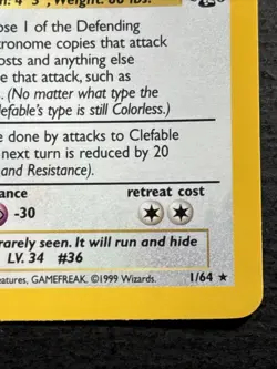Clefable 1/64 Pokemon TCG Jungle Holo Foil Rare Card Lightly Played LP- - Image 4