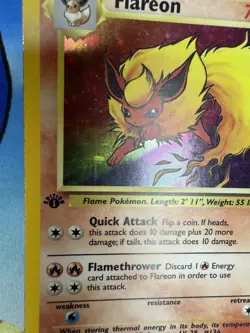 Flareon 3/64 1st Edition Jungle Holo Vintage WOTC 1999 Pokemon Card - Image 3