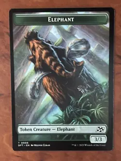 Elephant / Insect Token MTG Magic the Gathering Card NM Near Mint DFT - Image 1