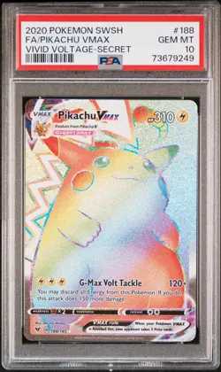 Pikachu Vmax 188/185 Secret Vivid Voltage Pokemon PSA 10 *249 - Image 1
