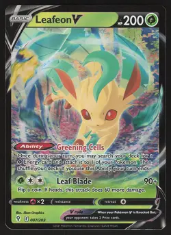 Leafeon V 007/203 Ultra Rare,Holo Pokemon SWSH07: Evolving Skies - Image 1