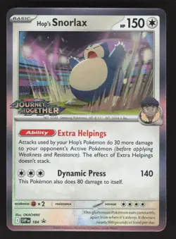 Hop's Snorlax 184 Pokemon TCG Scarlet & Violet Promo NM - Image 1