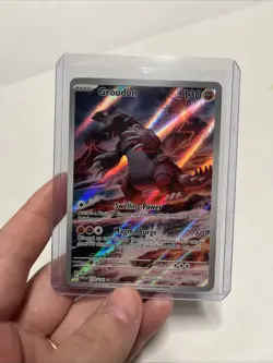 Pokemon Groudon 199/182 SV04 Paradox Rift Illustration Rare Full Art Holo 130 HP - Image 1