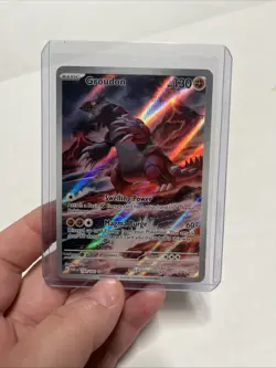 Pokemon Groudon 199/182 SV04 Paradox Rift Illustration Rare Full Art Holo 130 HP - Image 4