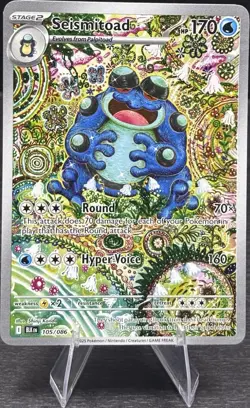 Pokemon Seismitoad 105/086 Sv: Black Bolt Illustration Rare Full Art Holo 170HP - Image 1