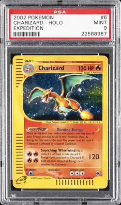 2002 POKEMON EXPEDITION #6 CHARIZARD-HOLO PSA 9 - Image 1