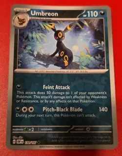 Pokemon TCG Umbreon Rare OBF 130/197 SV03 Obsidian Flames English Reverse Holo - Image 1