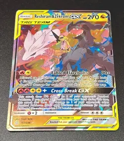 Reshiram & Zekrom GX 157/236 Ultra Rare Holo Cosmic Eclipse Pokemon. PSA Worthy! - Image 1