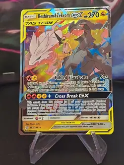 Reshiram & Zekrom GX 157/236 Ultra Rare Holo Cosmic Eclipse Pokemon. PSA Worthy! - Image 4