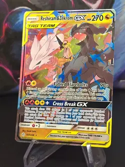 Reshiram & Zekrom GX 157/236 Ultra Rare Holo Cosmic Eclipse Pokemon. PSA Worthy! - Image 5