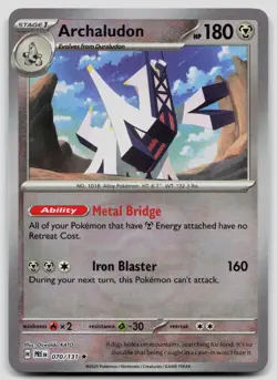 Archaludon (Master Ball Pattern) 070/131 Prismatic Evolutions Pokemon NM - Image 1