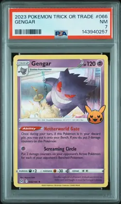 2023 POKEMON TRICK OR TRADE #066 GENGAR PSA 7 - Image 1
