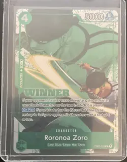 Roronoa Zoro EB02-019 Winner Character One Piece 5000 Power 4 Cost Bandai - Image 1