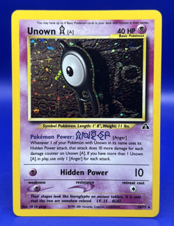 Pokemon Neo Discovery Unown [A] 14/75 Holo Rare WOTC NM- - Image 1