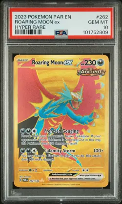 2023 POKEMON PAR EN-PARADOX RIFT HYPER RARE #262 ROARING MOON EX PSA 10 - Image 1
