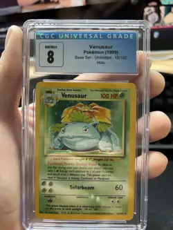 1999 Pokemon Base Set Venusaur Holo 15/102 CGC 8 NM/Mint Unlimited Vintage - Image 1